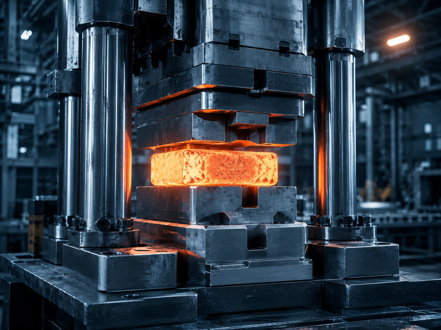 Engineered forging hydraulic press process for high-integrity metal components