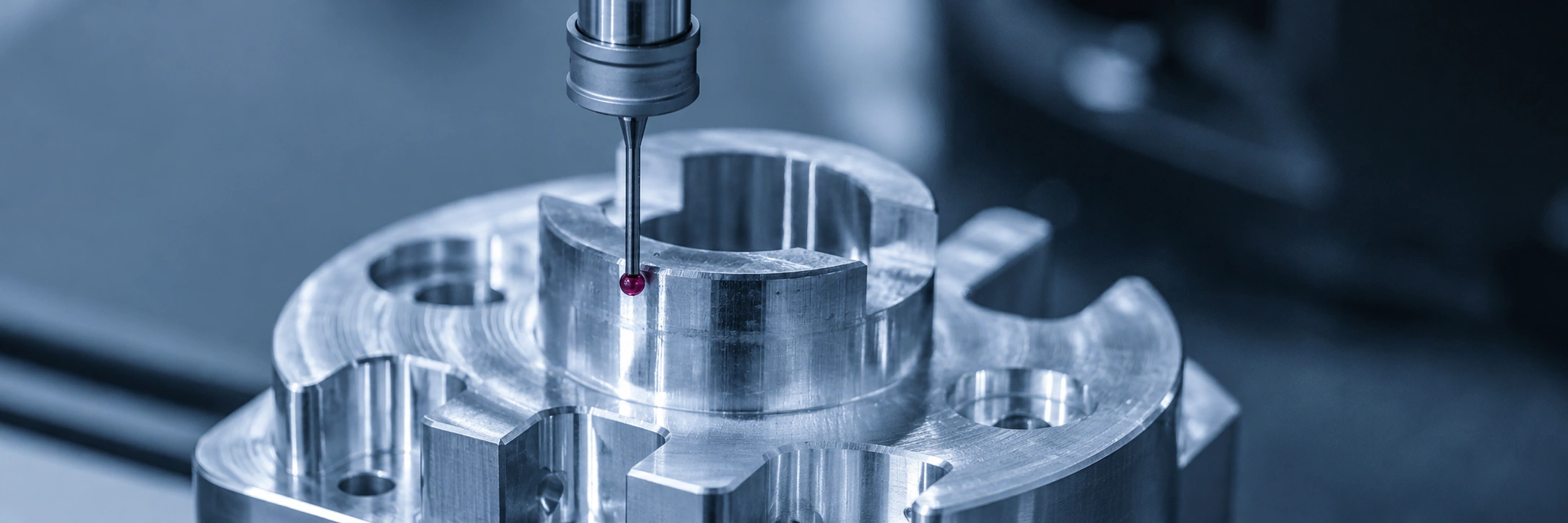 CMM inspection of a precision-machined component for manufacturing quality assurance